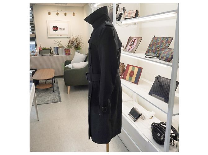 Abrigo Trench Largo Harbourne Burberry Negro - vista 6