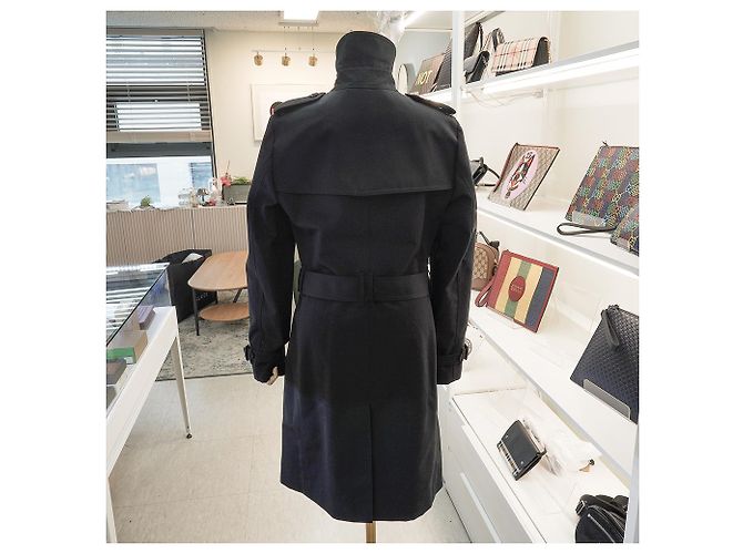 Abrigo Trench Largo Harbourne Burberry Negro - vista 7