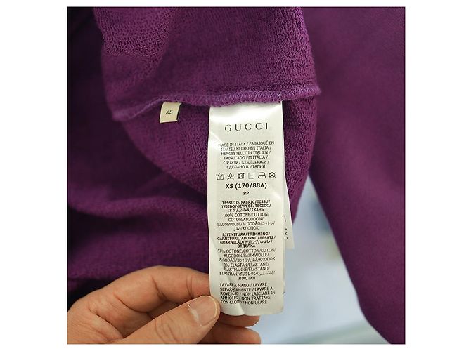 Gucci Moletom com capuz XJEWS de algodão roxo - vista 15