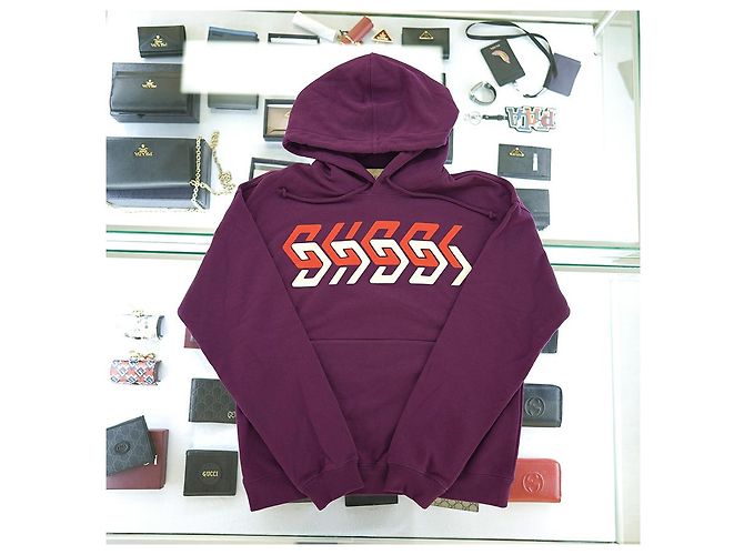 Gucci Moletom com capuz XJEWS de algodão roxo - vista 17