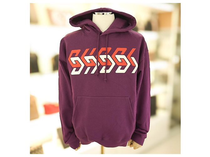 Gucci Moletom com capuz XJEWS de algodão roxo - vista 2