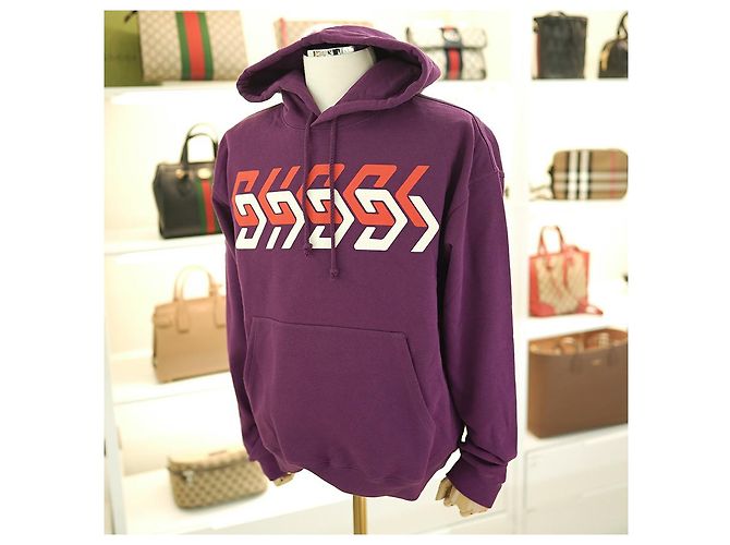 Gucci Moletom com capuz XJEWS de algodão roxo - vista 4