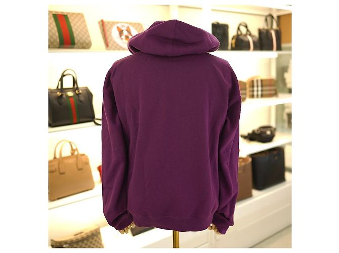 Gucci Moletom com capuz XJEWS de algodão roxo - vista 7