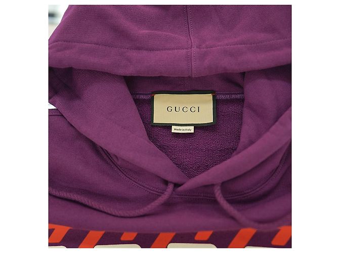 Gucci Moletom com capuz XJEWS de algodão roxo - vista 9