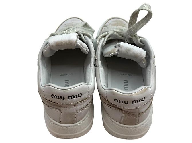 Miu Miu Sneakers da donna in shearling sbiancato Bianco - vista 5