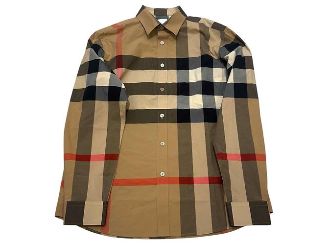 Burberry Camicia da uomo in cotone stretch a quadri Marrone - vista 2