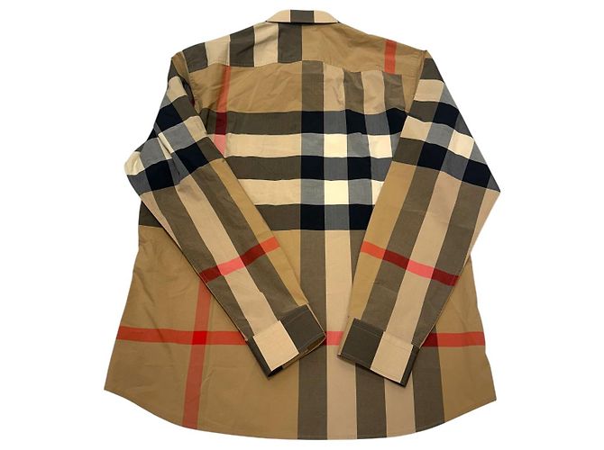 Burberry Camicia da uomo in cotone stretch a quadri Marrone - vista 3
