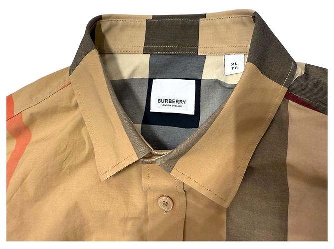 Burberry Camicia da uomo in cotone stretch a quadri Marrone - vista 4