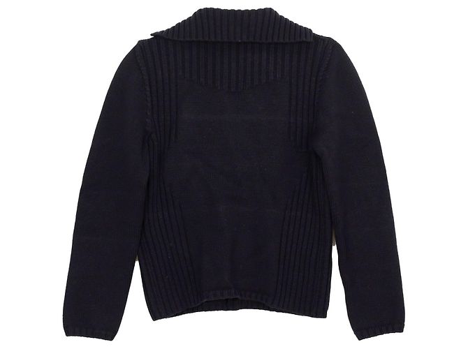 Salvatore Ferragamo Navy Wollstrick-Cardigan Größe Blau - Ansicht 2