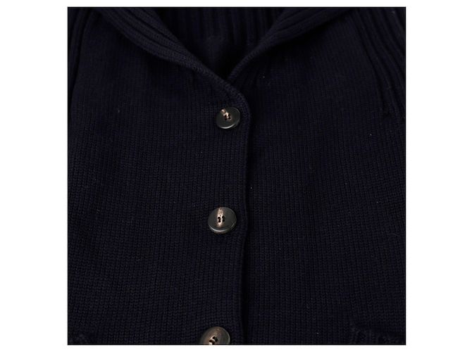 Salvatore Ferragamo Navy Wollstrick-Cardigan Größe Blau - Ansicht 5