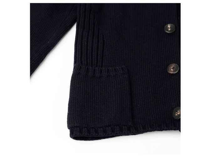 Salvatore Ferragamo Navy Wollstrick-Cardigan Größe Blau - Ansicht 7