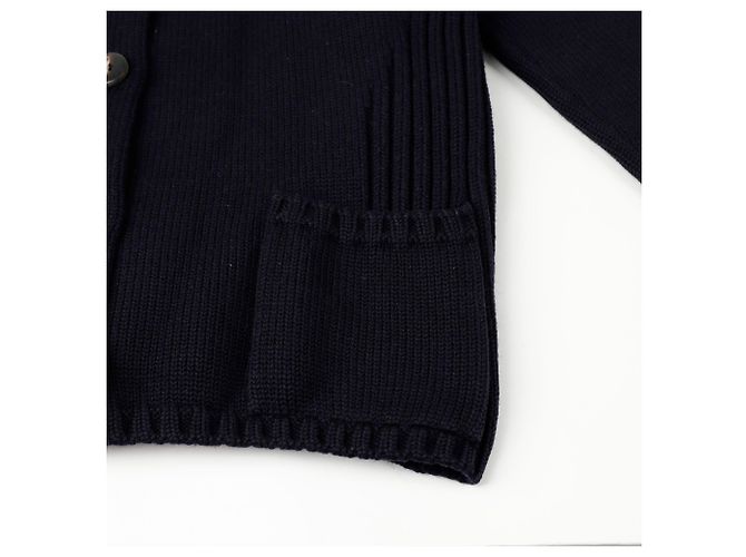 Salvatore Ferragamo Navy Wollstrick-Cardigan Größe Blau - Ansicht 8