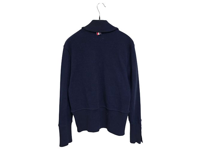 Thom Browne Strickjacke aus Baumwolle mit Schalkragen Blau - Ansicht 2
