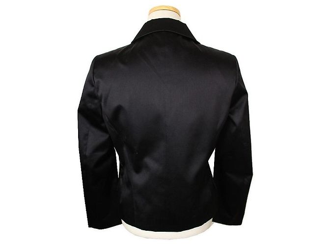 Jil Sander Giacca corta in seta nera con perline Nero - vista 4