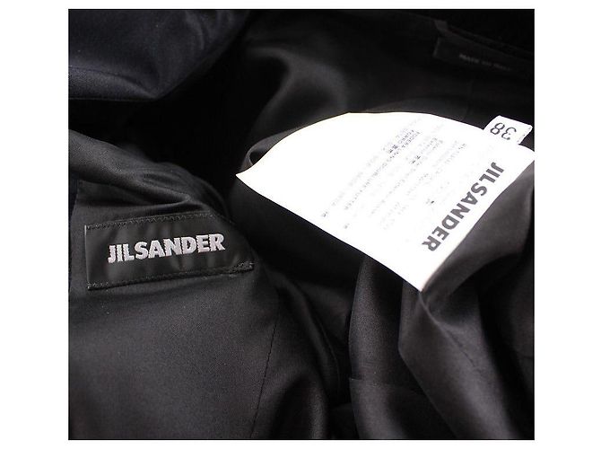 Jil Sander Giacca corta in seta nera con perline Nero - vista 5