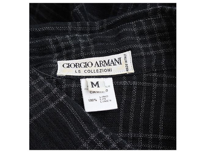 Camicia da uomo a quadri neri Armani Collegioni Nero - vista 3