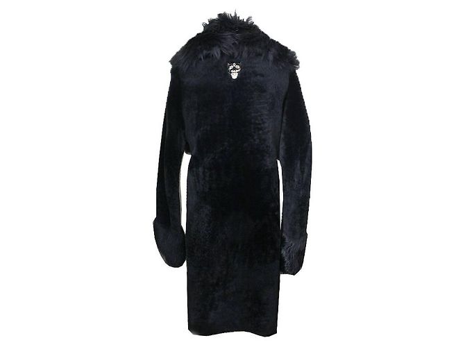 Schwarzer Lammleder Mustang-Mantel von Philipp Plein - Ansicht 3