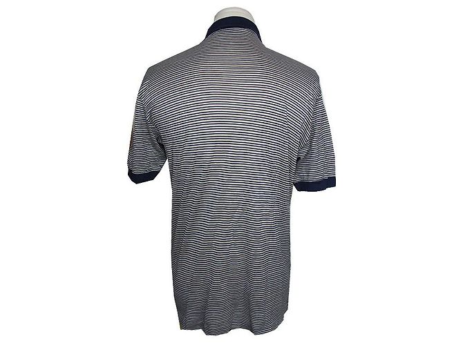 Céline Camicia Piquet a Righe Blu Navy da Uomo - vista 2
