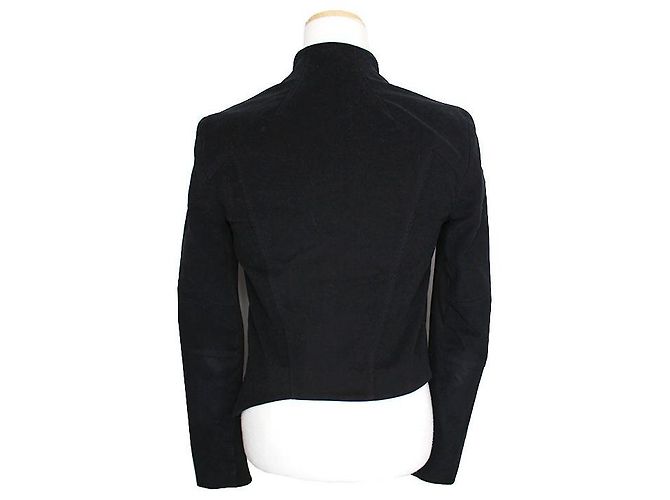 Schwarze Samt-Zip-Jacke von Helmut Lang - vista 2