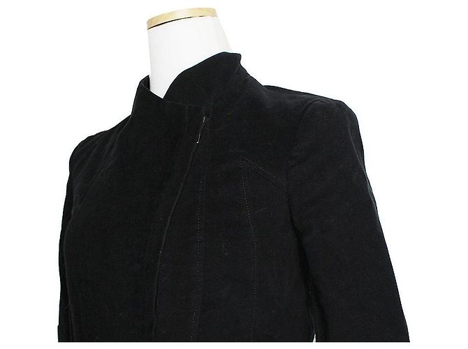 Schwarze Samt-Zip-Jacke von Helmut Lang - vista 4