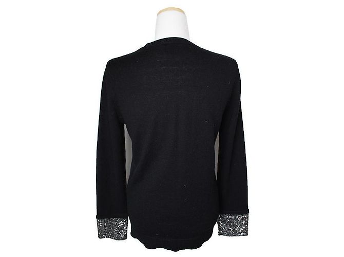 Zadig & Voltaire Schwarzes Strickoberteil aus Wolle und Kaschmir mit Pailletten von Zadig Voltaire - Ansicht 2