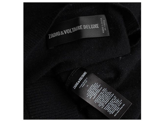 Zadig & Voltaire Schwarzes Strickoberteil aus Wolle und Kaschmir mit Pailletten von Zadig Voltaire - Ansicht 3