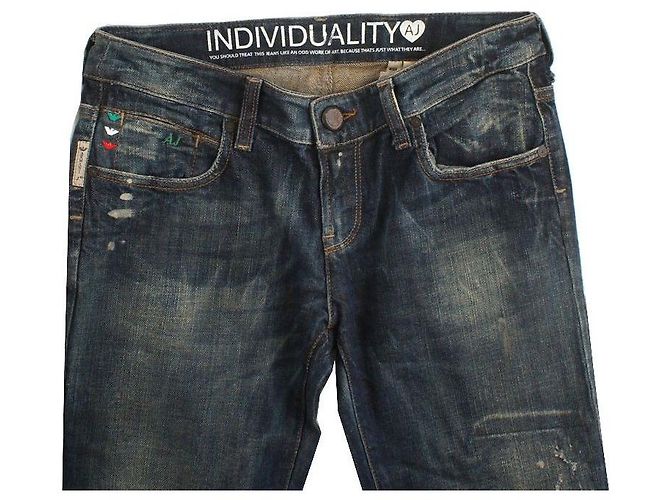 Calça jeans azul desbotada Armani Jeans - vista 3