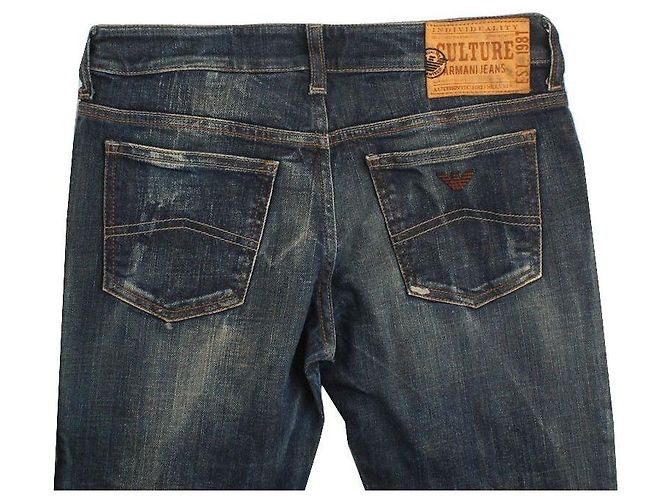 Calça jeans azul desbotada Armani Jeans - vista 4