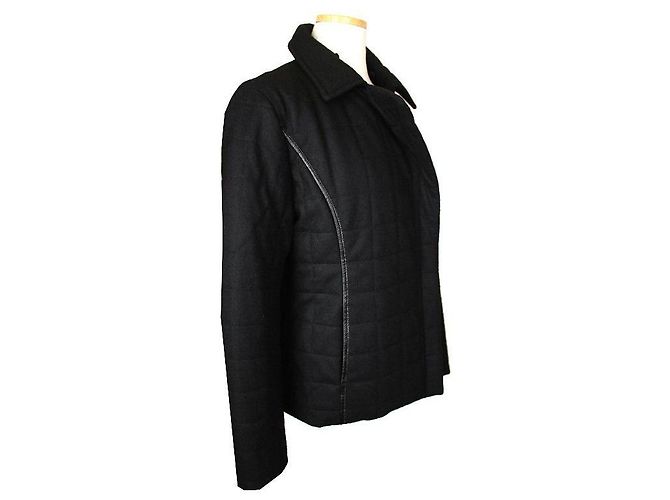 Sonia Rykiel Schwarze gesteppte Wolljacke Sonya Rikel - Ansicht 2