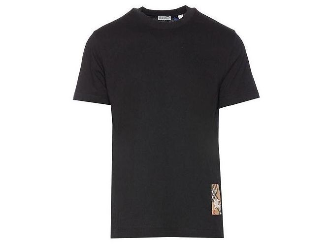 Burberry Check Label Baumwoll-T-Shirt mit kurzen Ärmeln Schwarz - Ansicht 4