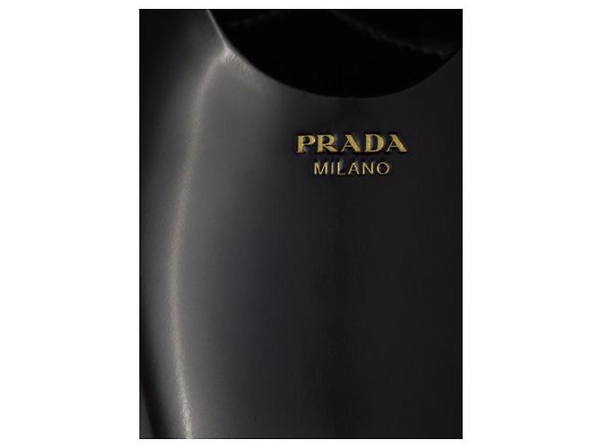 Prada Ballerina Mary Jane in pelle spazzolata Nero - vista 9