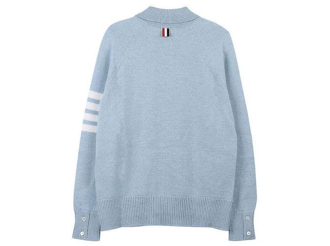 Thom Browne Damen Cardigan aus Wolle Raglan Blau - Ansicht 4