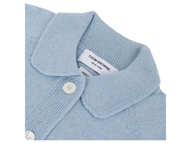 Thom Browne Damen Cardigan aus Wolle Raglan Blau - Ansicht 5