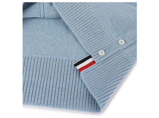 Thom Browne Damen Cardigan aus Wolle Raglan Blau - Ansicht 9