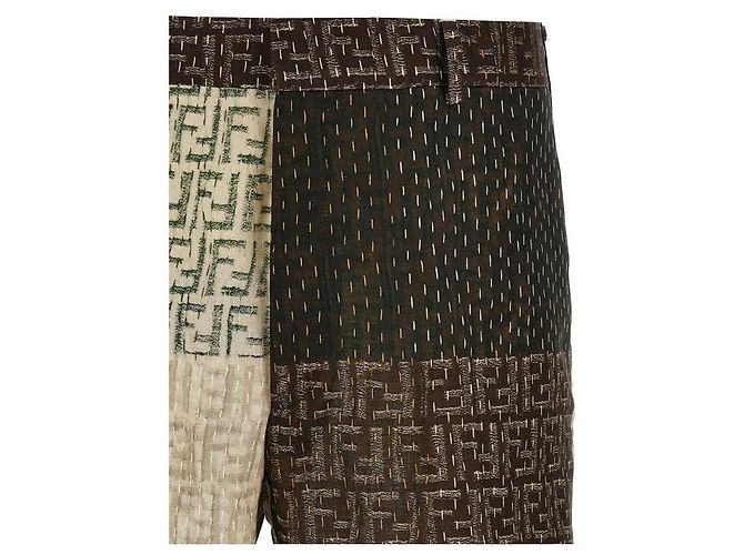 Fendi Bermuda in Lino Multicolore - vista 6