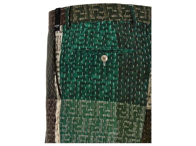 Fendi Bermuda in Lino Multicolore - vista 7