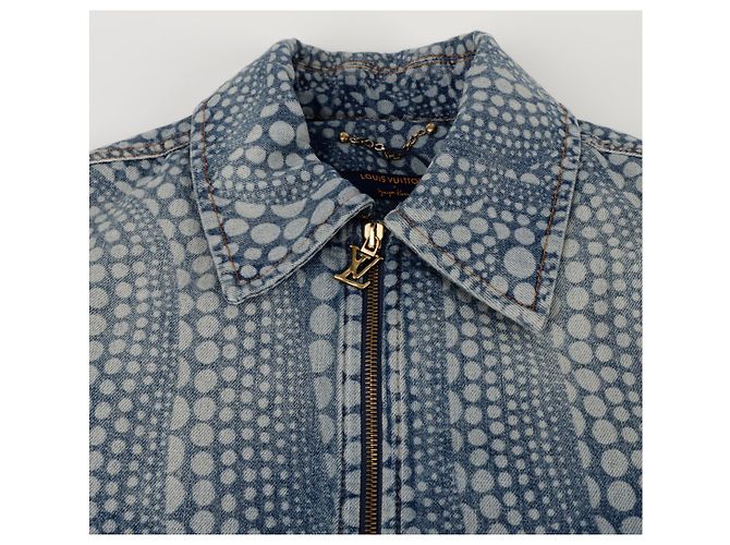 Louis Vuitton Denimjacke der Yayoi Kusama-Kollaboration - Größe Blau - Ansicht 4