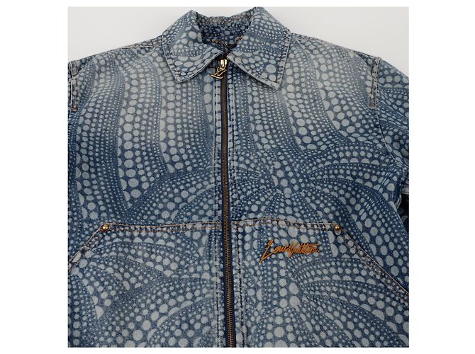 Louis Vuitton Denimjacke der Yayoi Kusama-Kollaboration - Größe Blau - Ansicht 5