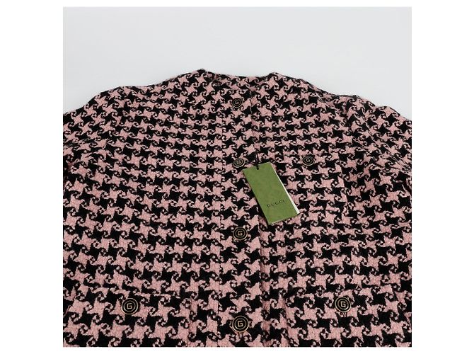 Gucci Houndstooth Check Coat Size Pink - view 3