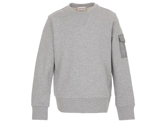 Sweatshirt mit Logo auf der Armtasche Moncler Kids Braun - Ansicht 2