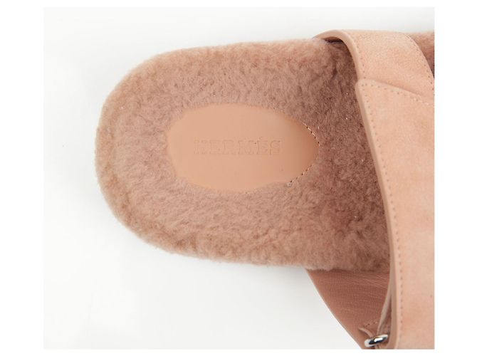 Hermès Sandali in shearling Taglia Rosa - vista 12