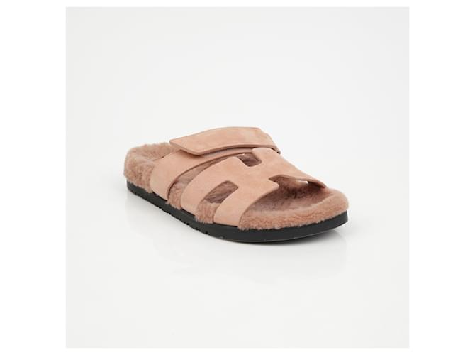 Hermès Sandali in shearling Taglia Rosa - vista 2