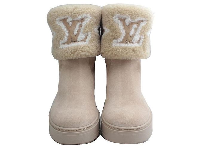 Louis Vuitton Botas de lana camel LV Castaño - vista 2