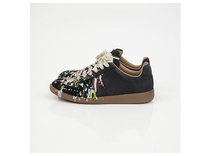 Maison Martin Margiela Deutsche Armee Replica Farbklecks Sneakers Schwarz - Ansicht 4