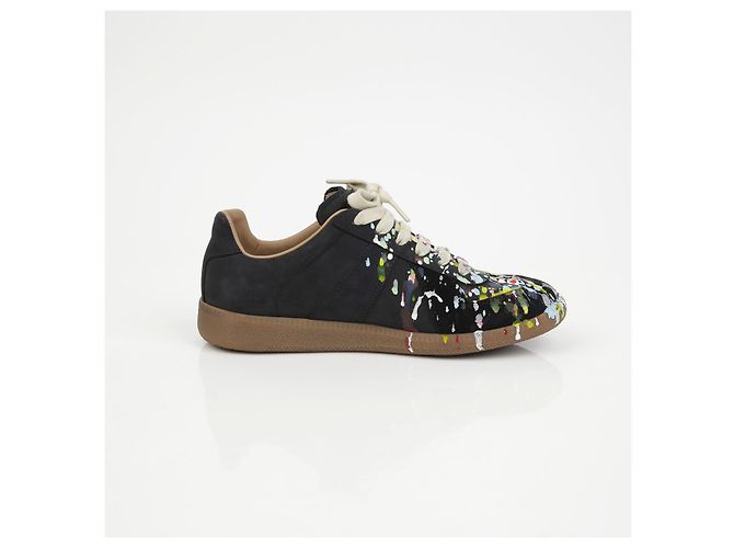 Maison Martin Margiela Deutsche Armee Replica Farbklecks Sneakers Schwarz - Ansicht 6