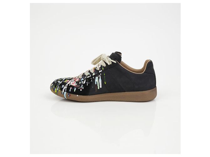 Maison Martin Margiela Deutsche Armee Replica Farbklecks Sneakers Schwarz - Ansicht 7