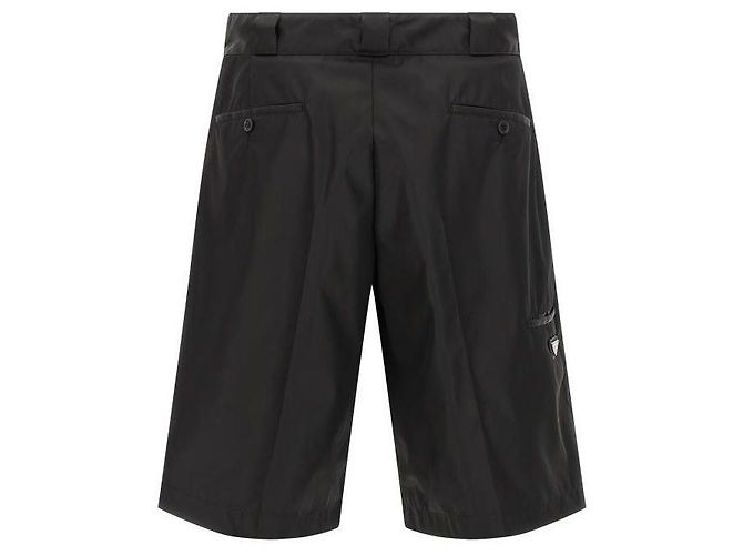 Prada Nylon-Bermuda-Hose Schwarz - Ansicht 5