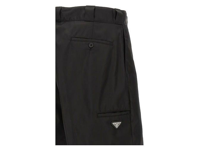 Prada Nylon-Bermuda-Hose Schwarz - Ansicht 7