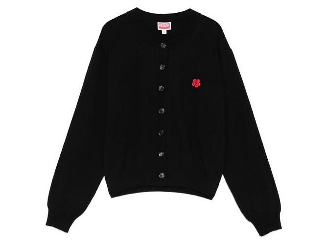 Kenzo Blumenbestickter Wollcardigan Schwarz - Ansicht 4