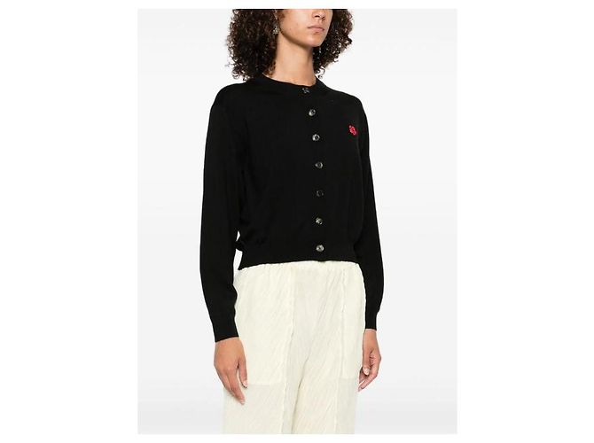 Kenzo Blumenbestickter Wollcardigan Schwarz - Ansicht 8